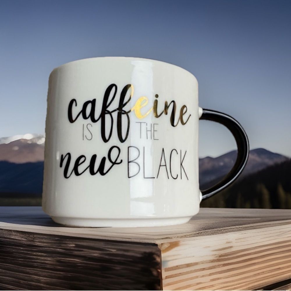 Simple Ceramic Caffeine is the new Black Coffee Cup